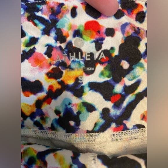 Athleta Colorful Rainbow High Rise Capri Workout Cropped Leggings Size Small - Picture 3 of 7